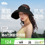 蕉下（beneunder）遮阳帽子女黑胶贝壳防晒帽男太阳帽便携空顶帽大帽檐全脸遮阳 黑