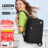乐上（LEXON）时尚轻便双肩包女14英寸商务笔记本电脑包简约书包旅行包梦幻黑