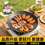 MAD SHARK卡式炉烤盘麦饭石烤肉盘烧烤盘煎锅电磁炉燃气户外铁板家用露营 麦饭石明火烤盘 38cm