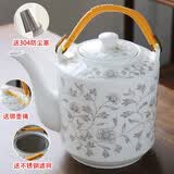 古笙记 大容量陶瓷茶壶家用水壶单壶景德镇提梁壶中式泡茶壶防爆耐热 白金兰腾/3.8L