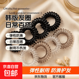 【耐用电话线】弹簧橡皮筋韩版扎头发小号头绳发圈 黑色电话线-10根装