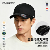 FLEXFIT美队同款大头围棒球帽男女高顶全封闭弹力防晒遮阳鸭舌帽子登山帽 黑色/黑色（纯黑色） 2XL （59-62cm）适合男士大头围