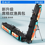 渔之源 渔具包鱼包钓鱼包鱼杆包鱼竿包硬壳带支架鱼具包父亲节礼物 青钓彩绘-PVC-1.3米-三层带轮款三侧兜