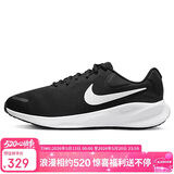 耐克NIKE跑步鞋男子透气宽版REVOLUTION 7运动鞋FB8501-002黑白45