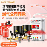 大九卫煤气报警器液化气煤气罐自动切断阀家用饭店商用厨房燃气泄漏报警 煤气报警器+2个钢瓶机械手【一拖二】