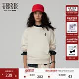 Teenie Weenie小熊秋季简约圆领套头卫衣学院风短款上衣休闲时尚女 乳白色 S (160)