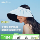 蕉下（beneunder）遮阳帽子黑胶贝壳防晒帽女防紫外线大檐太阳帽空顶帽BM532蓝