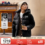 FILA 斐乐官方男女羽绒服情侣款冬宽松休闲运动连帽印花保暖外套