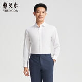 雅戈尔【商场同款】男士免烫长袖衬衫秋冬商务休闲长袖衬衫男 白色YLDD190006BBAG 40