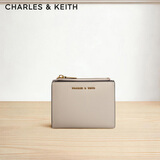 CHARLES&KEITH质感纯色包包女包多卡位短款钱包女士生日520礼物CK6-10680907 Ivory象牙色 XXS