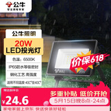 公牛（BULL）LED投光灯户外庭院工厂园林灯露营灯 IP65防水等级20W-6500K白光