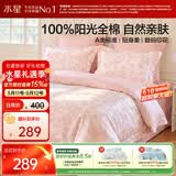 水星家纺四件套床上纯棉100%全棉a类被套2026新品套件1.5米x2米床-床单款-香蝶