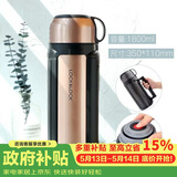 乐扣乐扣（LOCK&LOCK）保温壶304不锈钢保温保冷水壶户外露营旅行壶1.8L金色