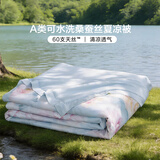 富安娜蚕丝被100%桑蚕丝A类60s天丝夏被裸睡可机洗双人空调被230×229cm