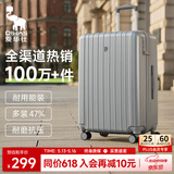 爱华仕行李箱20英寸登机箱男大容量拉杆箱耐用旅行箱女密码箱皮箱灰色