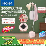 海尔（Haier）立式挂烫机35g蒸汽量2.5L水箱双杆家用手持熨斗烫衣服带板大功率平挂两用熨烫机GS2408F 价保618