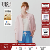 Teenie Weenie小熊女装衬衫夏季松弛老钱气质亚麻白色长袖衬衣 粉色 M