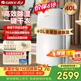 格力（GREE）【干衣除湿】除湿机家用抽湿机40升/天单间≤80㎡低噪回南天除潮防霉吸湿抽湿器智能控湿DH40EF