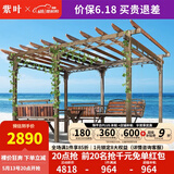 紫叶庭院葡萄架秋千户外凉亭休闲防腐木亭子花园室外别墅铁艺遮阳棚 葡萄架3.5*2.5米不含顶棚布
