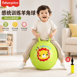 费雪（Fisher-Price）儿童玩具球感统训练跳跳羊角球45cm绿色带充气泵亲子互动