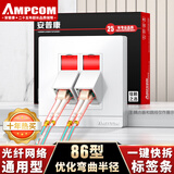 安普康（AMPCOM）双口86型光纤适配器面板 SC FC单工LC双工电信级单多模光纤跳线光缆尾纤耦合器法兰插座 AM86L02
