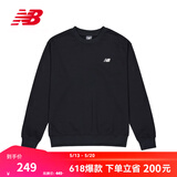 NEW BALANCE NB官方卫衣男款圆领休闲百搭运动长袖套头衫 BK MT41507 S