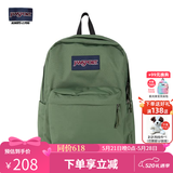 JANSPORT杰斯伯书包轻便双肩包男女旅行包简约背包电脑包学生校园 4QUTKM1军绿色-带侧边袋