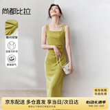 尚都比拉法式高级感连衣裙女秋季赫本风长款气质A字裙抽褶收腰显瘦背带裙
