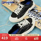 FILA FUSION斐乐女鞋帆布鞋女 低帮板鞋POP轻质帆布鞋休闲运动鞋女 黑-BK 38