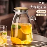 西多米凉水壶冷水壶耐高温加厚防爆凉水杯高硼硅玻璃家用大花果茶水壶