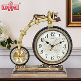 丽盛欧式座钟大号时钟自行车创意石英钟表台钟个性工艺品摆件 S1401WM (铜锈黄)