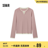 森马（Semir）森马毛衣女短款假两件含羊毛针织衫24冬新款保暖内搭109724107015