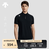 DESCENTE迪桑特TRAINING综训UPF50+防晒男士短袖POLO衫夏季 BK-黑色 L (175/96A)