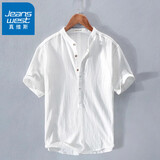 真维斯（Jeanswest）棉麻T恤男士2026夏季新款时尚百搭复古亚麻短袖体恤中国风短袖男