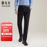 雅戈尔（YOUNGOR）休闲裤男DP棉免烫不易皱裤子自然垂顺易打理新品 VCDP329979AWA黑色 32 80A