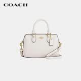 蔻驰（COACH）【品牌直供】女士ROWAN迷你手提波士顿包白色CW328礼物