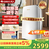 格力（GREE）【干衣除湿】除湿机家用抽湿机40升/天单间≤80㎡低噪回南天除潮防霉吸湿抽湿器智能控湿DH40EF