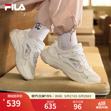 FILA 斐乐女鞋运动鞋复古老爹鞋夏季火星鞋4代透气休闲跑鞋 白中白/白沙灰-NB 39