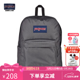 JANSPORT杰斯伯双肩包女学生旅行包26L旅行轻便透气书包男背包 4QUTDMX 质感灰-侧边袋