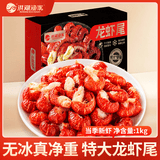 洪湖渔家单冻龙虾尾1kg （特大60-80粒/斤）无添加生鲜无冰净重2斤