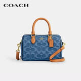 蔻驰（COACH）【品牌直供】女士ROWAN迷你斜挎波士顿包靛蓝色CDQ36礼物次日达