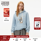 Teenie Weenie小熊秋冬装学院风蓝色T恤索罗娜加绒连帽卫衣套头衫 浅蓝色 M (165)
