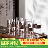青苹果新中式防烫玻璃杯 家用耐高温水杯客厅待客茶杯喝水杯子6只