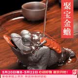 唐丰紫砂茶宠财源滚滚金蟾茶具茶盘摆件喷水聚宝金蟾茶桌配件 聚宝金蟾茶宠