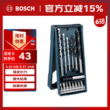 博世（BOSCH）Mini钻头+批头套装木材石材钻孔适配起子机冲击钻电钻（15支装）