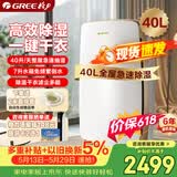 格力（GREE）【全屋一机搞定】除湿机家用抽湿机40升/天单间≤80㎡回南天除潮防霉干衣抽湿器智能控湿DH40EH