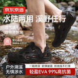 京东京造等高线洞洞鞋凉鞋夏季拖鞋男防滑外穿户外沙滩溯溪夜色黑41