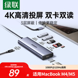 绿联Type-C扩展坞USB-C拓展坞转HDMI母头读卡器HUB分线器PD100W快充通用Macbook华为小米笔记本iPad