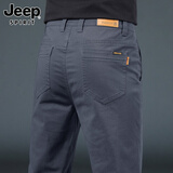 JEEP SPIRIT吉普休闲裤男高端春夏季裤子男士商务直筒修身弹力长裤 灰色 32