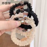 烨翡俪四根气质网纱头绳高级感方钻小肠圈橡皮筋马尾辫高弹力发圈发饰